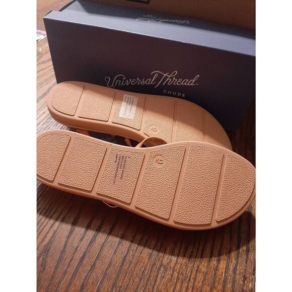 New Size 9 Universal Thread Tan Tommie Ankle Strap Flat Sandals Summer Shoes NWT - Picture 4 of 5